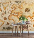 Ver imagem 3 de Papel de Parede Mapa Mundi Monstros do Oceano Para Sala e Escritório