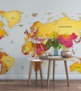 Ver imagem 3 de Papel de Parede Mapa Mundi Nomes Para Sala e Escritório