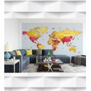 Ver imagem 2 de Papel de Parede Mapa Mundi Nomes Para Sala e Escritório