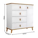 Ver imagem 5 de Cômoda Jujuba Mdf Premium 4 Gavetas Porta Sapateira Moderna:branco