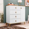 Cômoda Jujuba Mdf Premium 4 Gavetas Porta Sapateira Moderna:branco - 4
