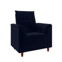 Ver imagem 1 de Poltrona Decorativa Estofada Confortável Sala Atenas Veludo:azul Marinho