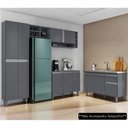 Ver imagem 2 de Cozinha Compacta Vanessa e Balcão Gabinete sem Tampo Tatiane 120cm Cinza - Ajl Móveis