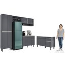 Ver imagem 5 de Cozinha Compacta Vanessa e Balcão Gabinete sem Tampo Tatiane 120cm Cinza - Ajl Móveis