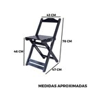 Ver imagem 7 de Kit 2 Cadeira Dobrável de Madeira Paraná Cor:preto