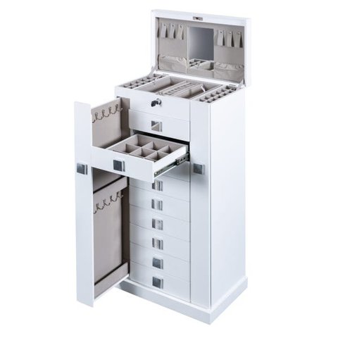 Armário Porta Jóias Duble Branco