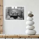 Ver imagem 1 de Quadro Banheiro Vacas Tomando Banho 24x18cm - com Vidro:moldura Branca