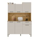 Ver imagem 1 de Armário de Cozinha Compacta 6 Portas e 1 Gaveta 121cm Florença Freijó Soft - Pallazio