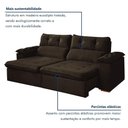 Ver imagem 4 de Sofá Toronto 4 Lugares Retrátil e Reclinável 290cm Veludo Marrom Kc Rei de Casa