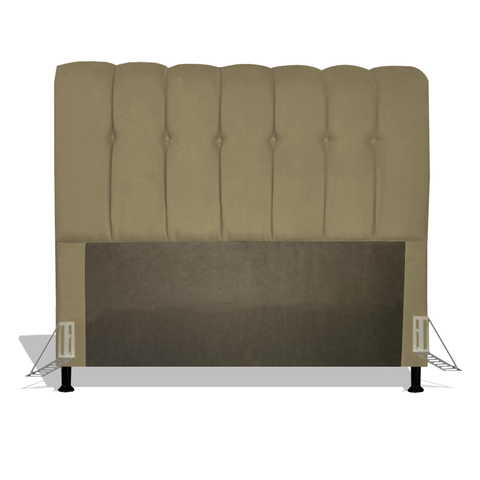 Cabeceira Estofada Florença 90 cm Para Cama Box Quarto Solteiro Luxo MV Estofados Suede Bege