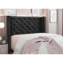 Ver imagem 2 de Cabeceira Cama Box Solteiro 90 Cm Vicenza Veludo Preto S04 - D'Rossi