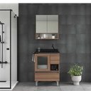 Ver imagem 1 de Armario Banheiro com Pe Verre - 60cm Noce Verde - Kit - Gaam