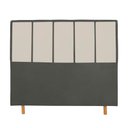 Ver imagem 2 de Cabeceira Cama Box Queen Napoli 160 Cm Suede Cinza e Bege Claro - MV Estofados Shop