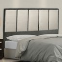 Ver imagem 1 de Cabeceira Cama Box Queen Napoli 160 Cm Suede Cinza e Bege Claro - MV Estofados Shop