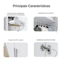 Ver imagem 5 de Guarda Roupa de Canto Safira 5 Portas de Bater 6 Gavetas MDF Neve 164.9cm