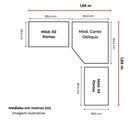 Ver imagem 2 de Guarda Roupa de Canto Safira 5 Portas de Bater 6 Gavetas MDF Neve 164.9cm