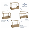 Ver imagem 4 de Cama Infantil Montessoriana Casinha Marrom e Branca - Completa Móveis