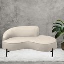 Ver imagem 1 de Sofá Curvo 2 Lugares 150cm Braço Dir. Thommy Pés Preto Linho Off White - Nexta Casa