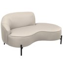 Ver imagem 6 de Sofá Curvo 2 Lugares 150cm Braço Dir. Thommy Pés Preto Linho Off White - Nexta Casa