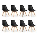 Ver imagem 1 de Kit C/8 Cadeiras Leda – Charles Eames, Saarinen Wood com Almofada Preta