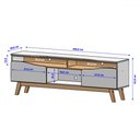 Ver imagem 4 de Rack para Tv até 65 Polegadas Romênia 2 Portas Off White/naturalle - Pnr Móveis