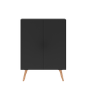 Ver imagem 6 de Sapateira 2 Portas Retrô Nina Multimóveis Preta/natural