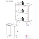 Ver imagem 4 de Sapateira 2 Portas Retrô Nina Multimóveis Preta/natural