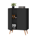 Ver imagem 2 de Sapateira 2 Portas Retrô Nina Multimóveis Preta/natural