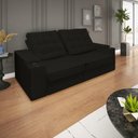 Ver imagem 2 de Sofá Retratil Reclinavel 3 Lugares 2,30m Porta Copo Usb Sala Cor:preto