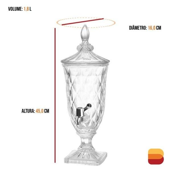 Conjunto Suqueira Diamond 1,8L e 6 Taças Diamond Transparente - 5