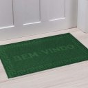 Ver imagem 5 de Tapete Pvc Bem Vindo Capacho Emborrachado Aveludado Entrada Portas de Loja Apartamentoverde