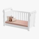 Ver imagem 3 de Berço Mini Cama Lara Carolina Baby Branco Brilho Grade Fixa 3 em 1 Flex