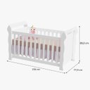 Ver imagem 4 de Berço Mini Cama Lara Carolina Baby Branco Brilho Grade Fixa 3 em 1 Flex