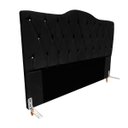Ver imagem 2 de Cabeceira Cama Box de Casal Quarto Estofada Barcelona 140cm:corino Preto
