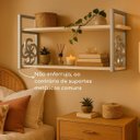 Ver imagem 3 de Prateleira Decorativa 70cm Branca com Suporte Estilo Industrial Prata Prateado Cromado Suspensa