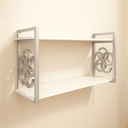 Ver imagem 6 de Prateleira Decorativa 70cm Branca com Suporte Estilo Industrial Prata Prateado Cromado Suspensa