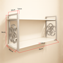 Ver mais imagens de Prateleira Decorativa 70cm Branca com Suporte Estilo Industrial Prata Prateado Cromado Suspensa