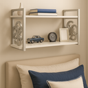 Ver imagem 1 de Prateleira Decorativa 70cm Branca com Suporte Estilo Industrial Prata Prateado Cromado Suspensa