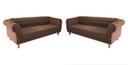 Ver imagem 1 de Dois Sofás Chesterfield Capitone Duque Suede Marrom 2,00cm