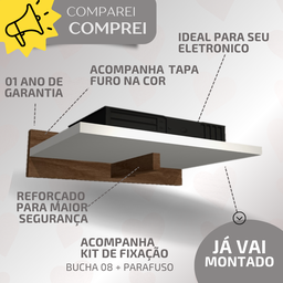 Suporte Parede Roteador Wifi Video Game Resistente Preto - 4