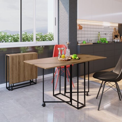 Mesa Dobrável Industrial 75x142cm P1003 Preto Mel