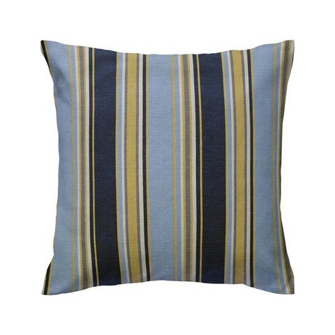 Capa de almofada VivaIN listrado azul e mostarda
