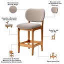 Ver imagem 5 de Kit 03 Banquetas Baixa Bar Cozinha e Sala de Jantar Fixa Betta L02 Imbuia Bouclê Bege - Lyam Decor