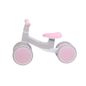 Bicicleta de Equilibrio Andador sem Pedal Infantil 4 Rodas:off White/ Rosa