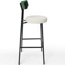 Ver imagem 7 de Kit 04 Banquetas Alta Bar Cozinha Sala De Jantar Milão L02 Facto Verde Linho Champagne - Lyam Decor