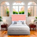 Ver imagem 2 de Cabeceira Estofada com Capitonê para Cama de Casal 140 Mirage Suede