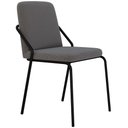 Ver imagem 1 de Cadeira Estofada para Sala de Jantar Loft Preto C01 Linho Fendi Cinza - Lyam Decor