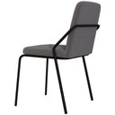 Ver imagem 4 de Cadeira Estofada para Sala de Jantar Loft Preto C01 Linho Fendi Cinza - Lyam Decor