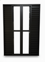 Ver imagem 4 de Porta Balcão 6 Folhas Aluminio Preto com Fechadura 2,10x1,50 Linha 25