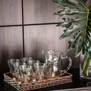 Ver imagem 6 de Cj Jarra 1,3 Litros C/6 Taças 240ml de Cristal Palm Hand Painting Lyor